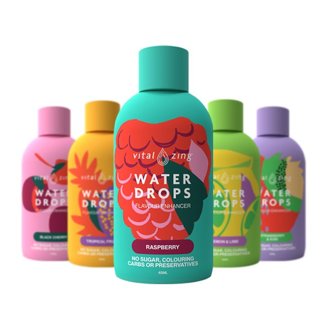Water Water Drops Flavour Enhancer 45ml by Vital Zing – Single Bottle
