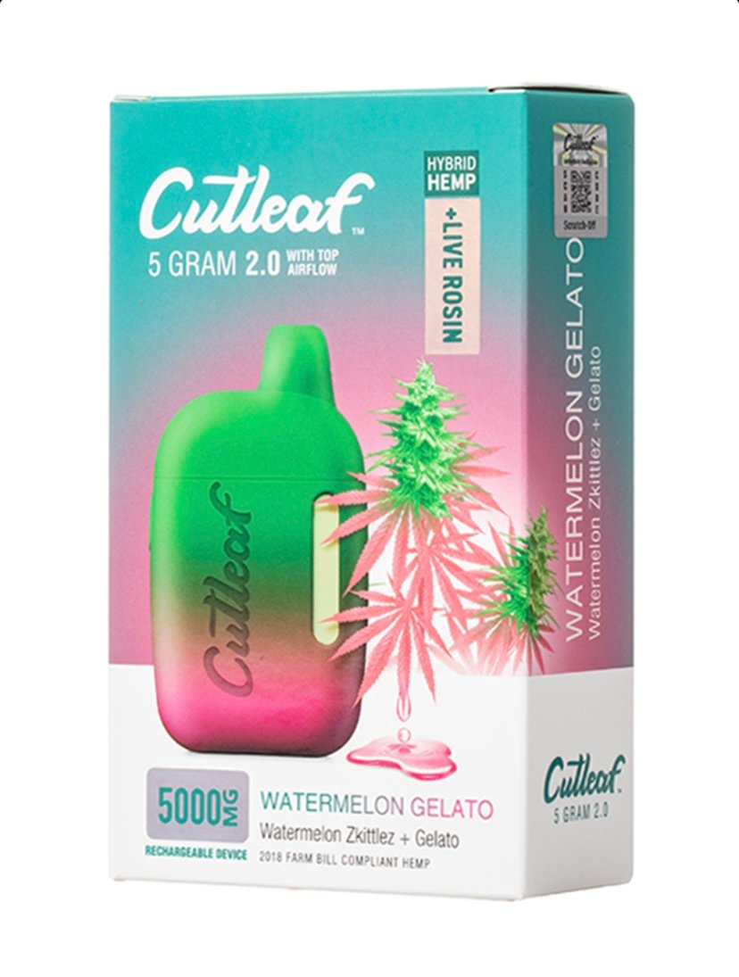 Watermelon Gelato Hybrid Cutleaf Live Rosin Disposable Vape 5g