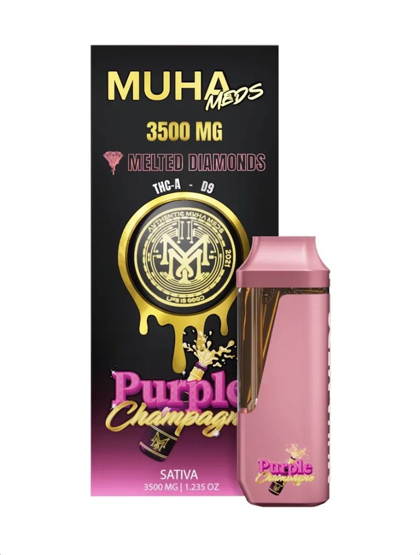 Purple Champagne Muha Meds THC-A Delta-9 Melted Diamonds Disposable 3.5G