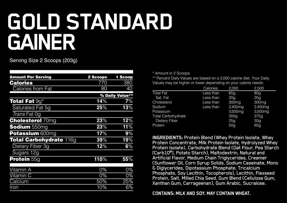 Gold Standard Gainer by Optimum Nutrition 4.67kg (10.29lb) - Image 2